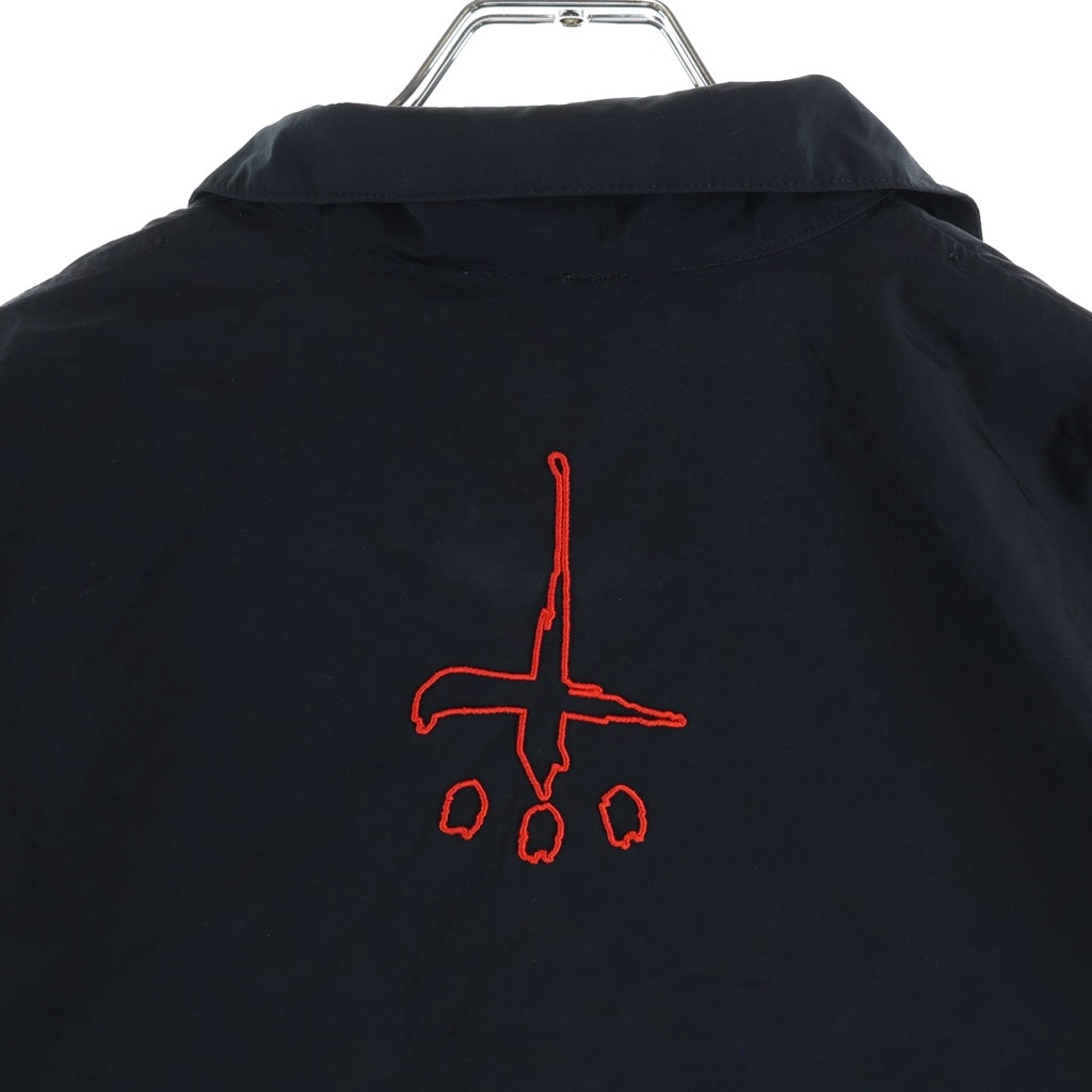 cvtvlist(カタリスト) LOGO NYLON SHIRT 2201040202 ロゴ刺繍ナイロン半袖シャツ ブラック