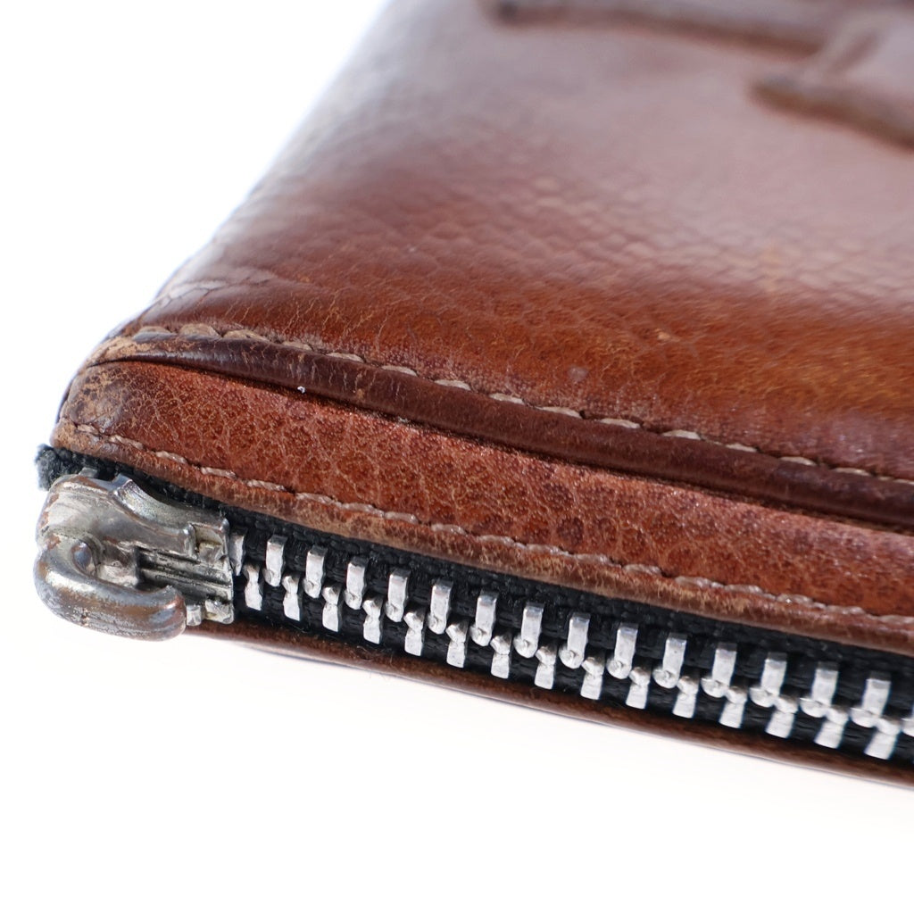 CHROME HEARTS(クロムハーツ) REC F ZIP 3セメタリークロスパッチ ラウンドファスナーウォレット 長財布 ブラウン