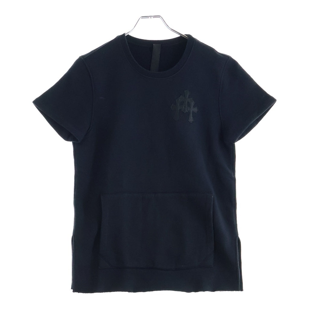 CHROME HEARTS(クロムハーツ) Y NOT CEM CRS LTHR PATCH S/S SWEAT セメタリークロスパッチ スウェット半袖シャツ ブラック