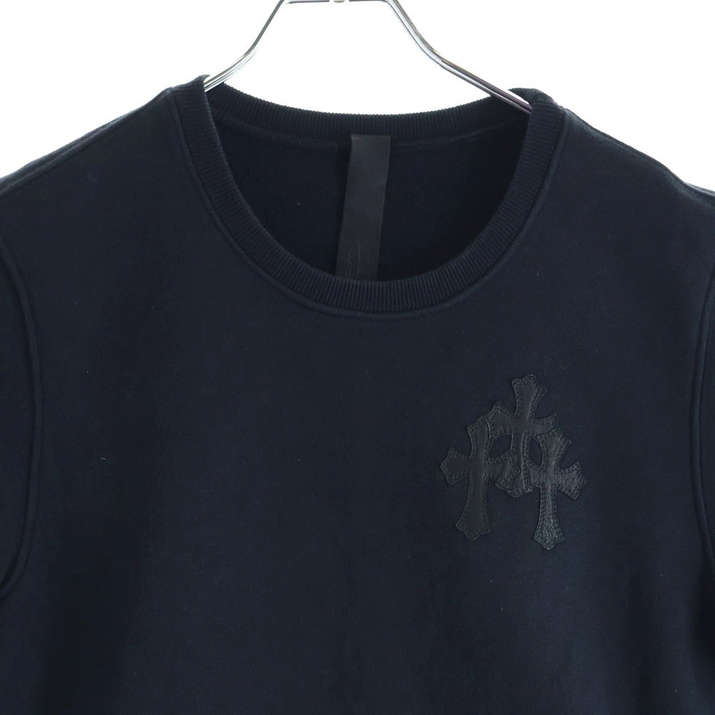 CHROME HEARTS(クロムハーツ) Y NOT CEM CRS LTHR PATCH S/S SWEAT セメタリークロスパッチ スウェット半袖シャツ ブラック