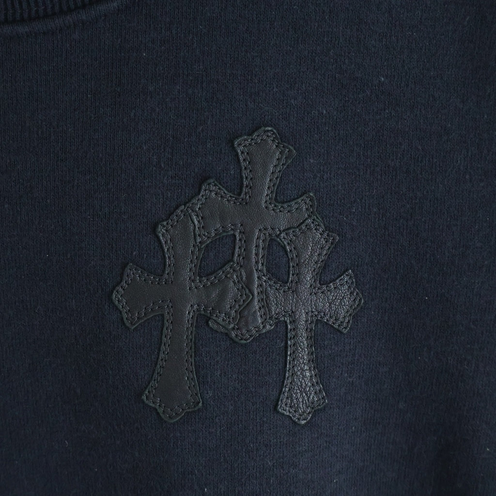 CHROME HEARTS(クロムハーツ) Y NOT CEM CRS LTHR PATCH S/S SWEAT セメタリークロスパッチ スウェット半袖シャツ ブラック