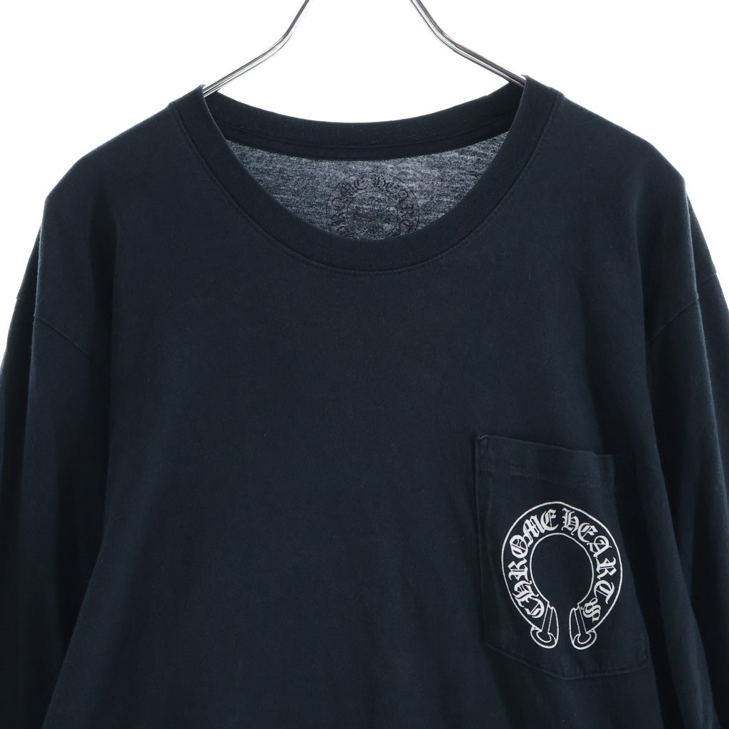 CHROME HEARTS(クロムハーツ) CH L/S TEE アームフローラルバックホースシュープリント長袖Tシャツ ブラック