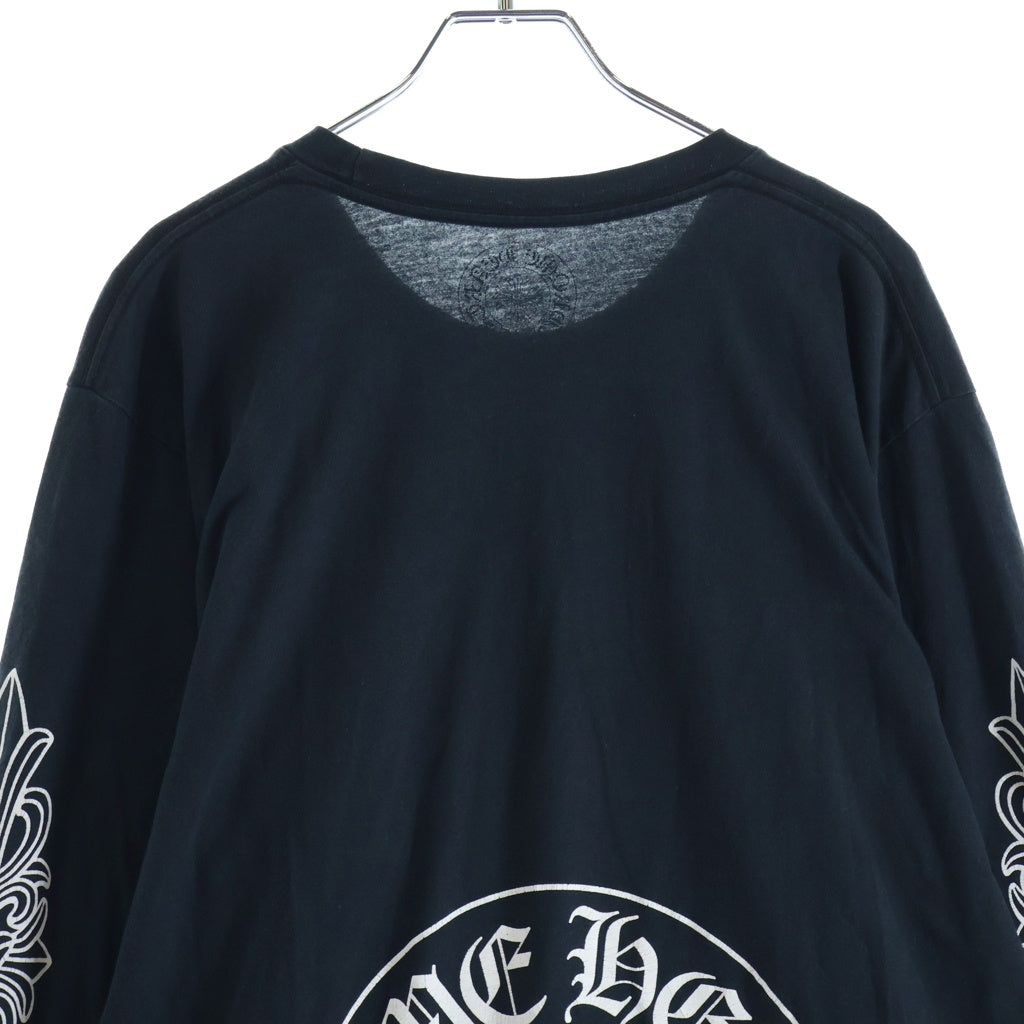 CHROME HEARTS(クロムハーツ) CH L/S TEE アームフローラルバックホースシュープリント長袖Tシャツ ブラック