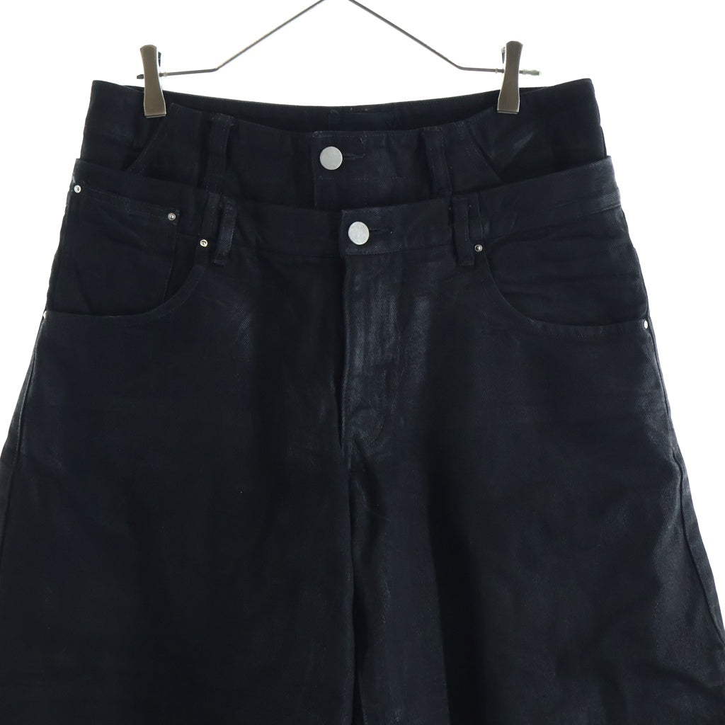 FILTH(フィルス) 25SS DOUBLE LAYERED BAGGY DENIM ダブルレイヤードバギーデニムパンツ ブラック