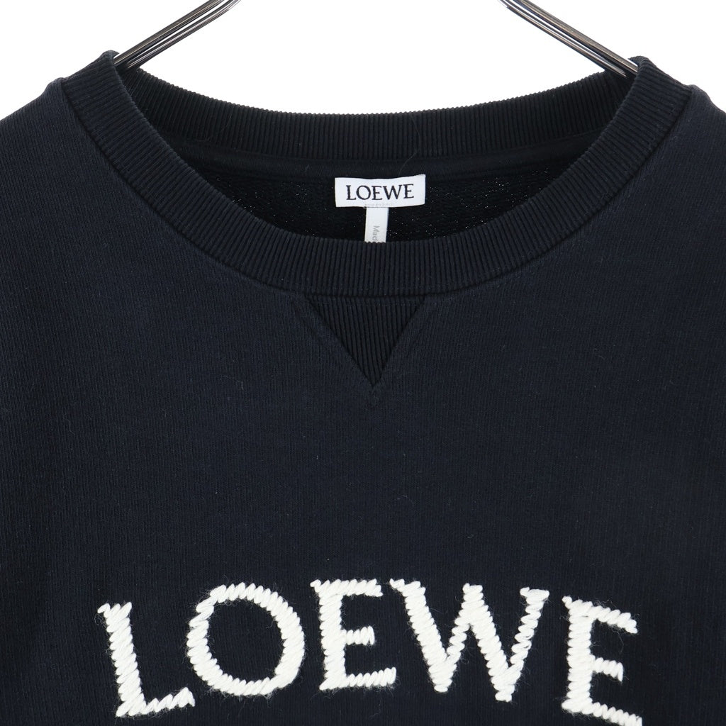 LOEWE(ロエベ) REGULAR FIT SWEATSHIRT H526Y24J26 レギュラーフィット クルーネックスウェット ロゴ刺繍 ブラック
