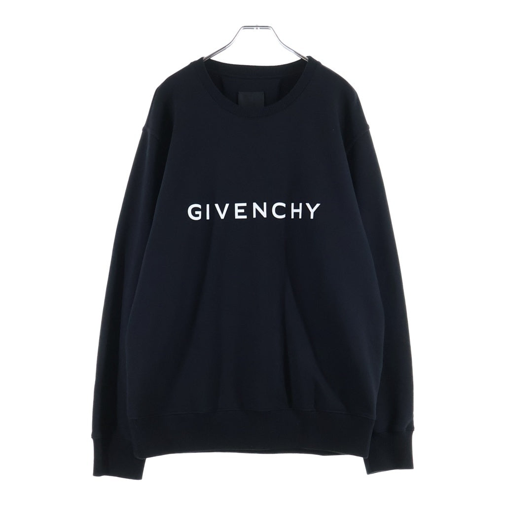 GIVENCHY(ジバンシィ) LOGO SLIM FIT ロゴプリント スリムフィット クルーネック 長袖スウェット ホワイト BMJ0HA3YAC