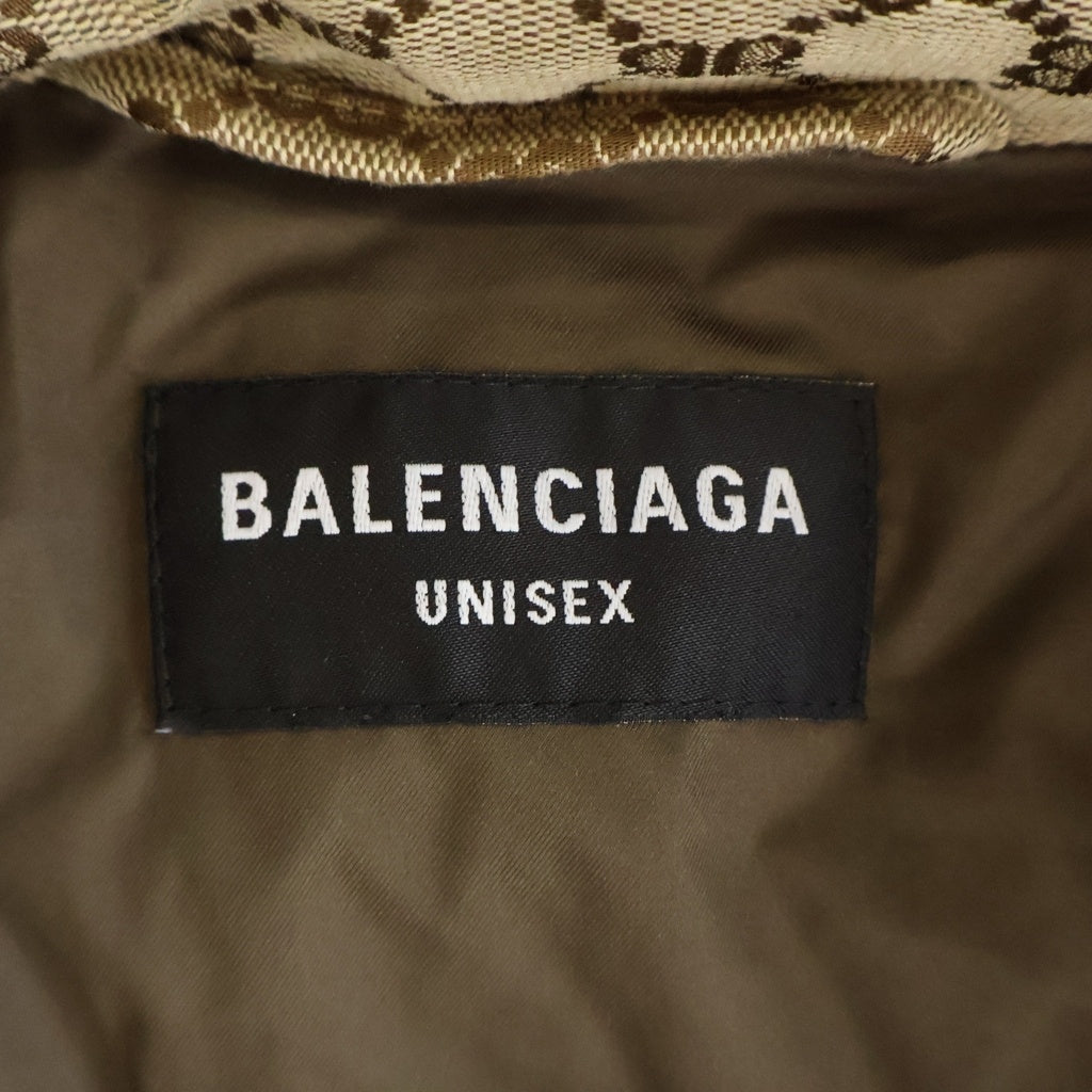 GUCCI(グッチ) ×BALENCIAGA HACKER PROJECT 681885 TL053 ハッカープロジェクト 総柄ダウンジャケット ブラウン