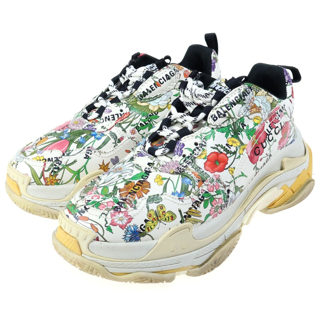 GUCCI(グッチ) ×BALENCIAGA ザ・ハッカープロジェクト トリプルS フローラプリント ロースニーカー マルチ 681068