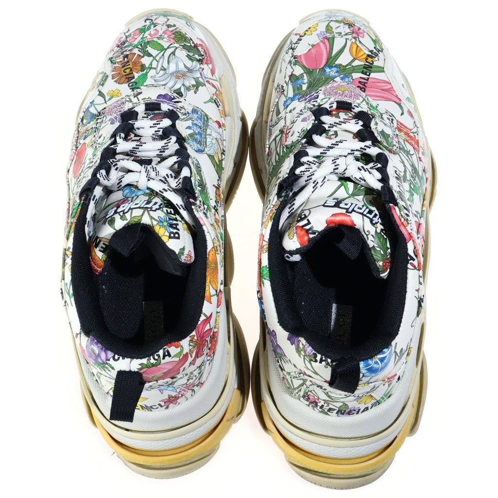 GUCCI(グッチ) ×BALENCIAGA ザ・ハッカープロジェクト トリプルS フローラプリント ロースニーカー マルチ 681068