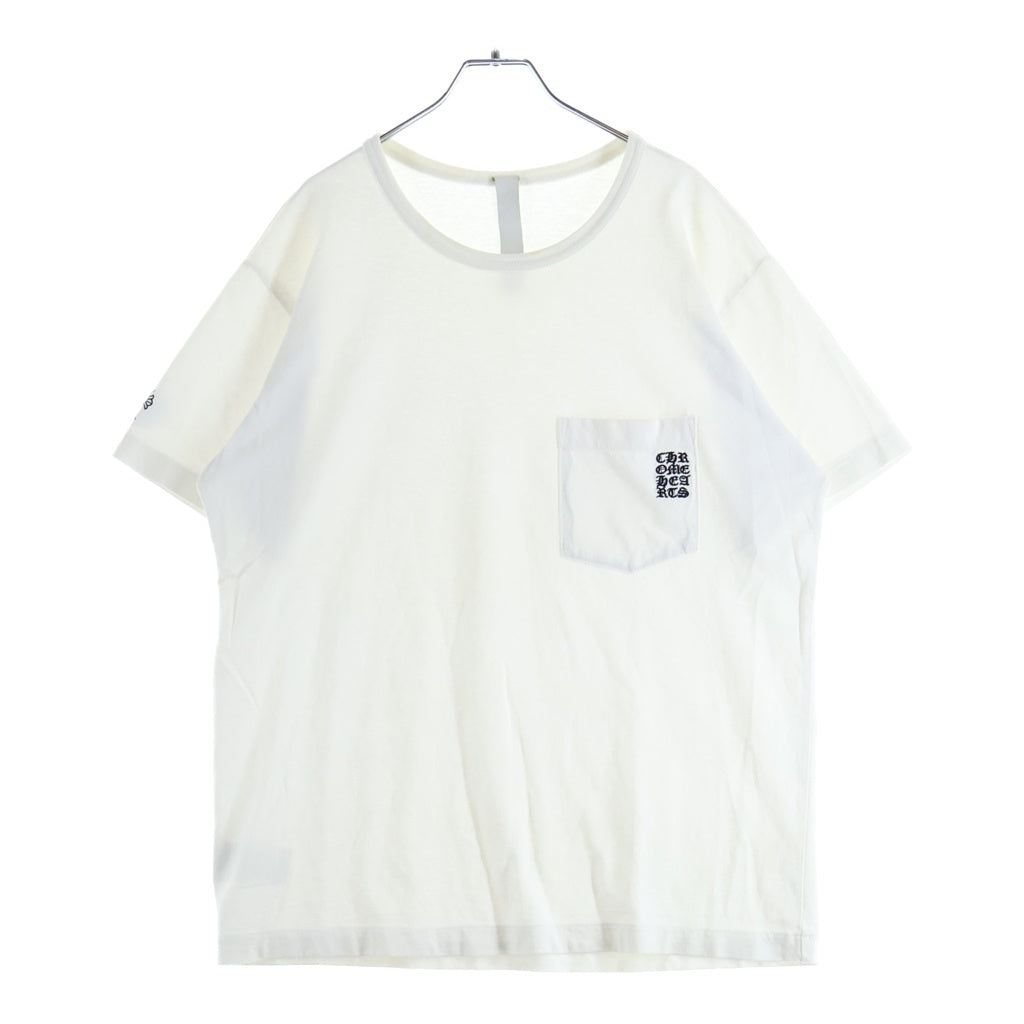 CHROME HEARTS(クロムハーツ) Y NOT Vertical Logo Cross Embroidery S/S Tee ワイノット バーティカルロゴ クロス刺繍半袖Tシャツ ホワイト