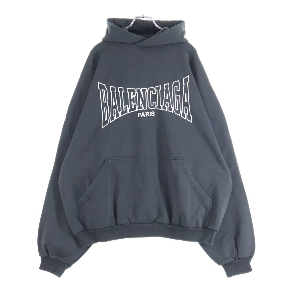 BALENCIAGA(バレンシアガ) フロントボクシングロゴプリント プルオーバーパーカー ブラック 803265 TRVH6