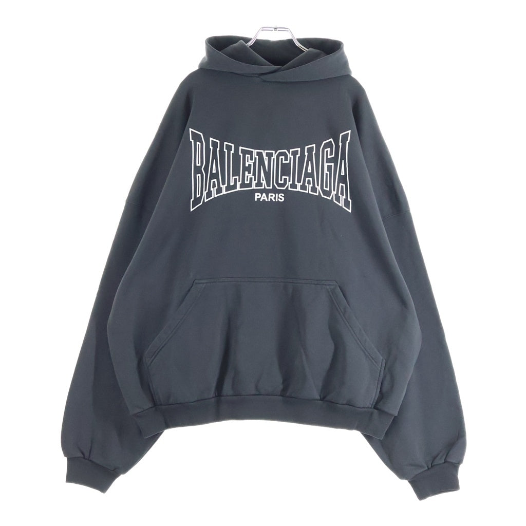 BALENCIAGA(バレンシアガ) フロントボクシングロゴプリント プルオーバーパーカー ブラック 803265 TRVH6