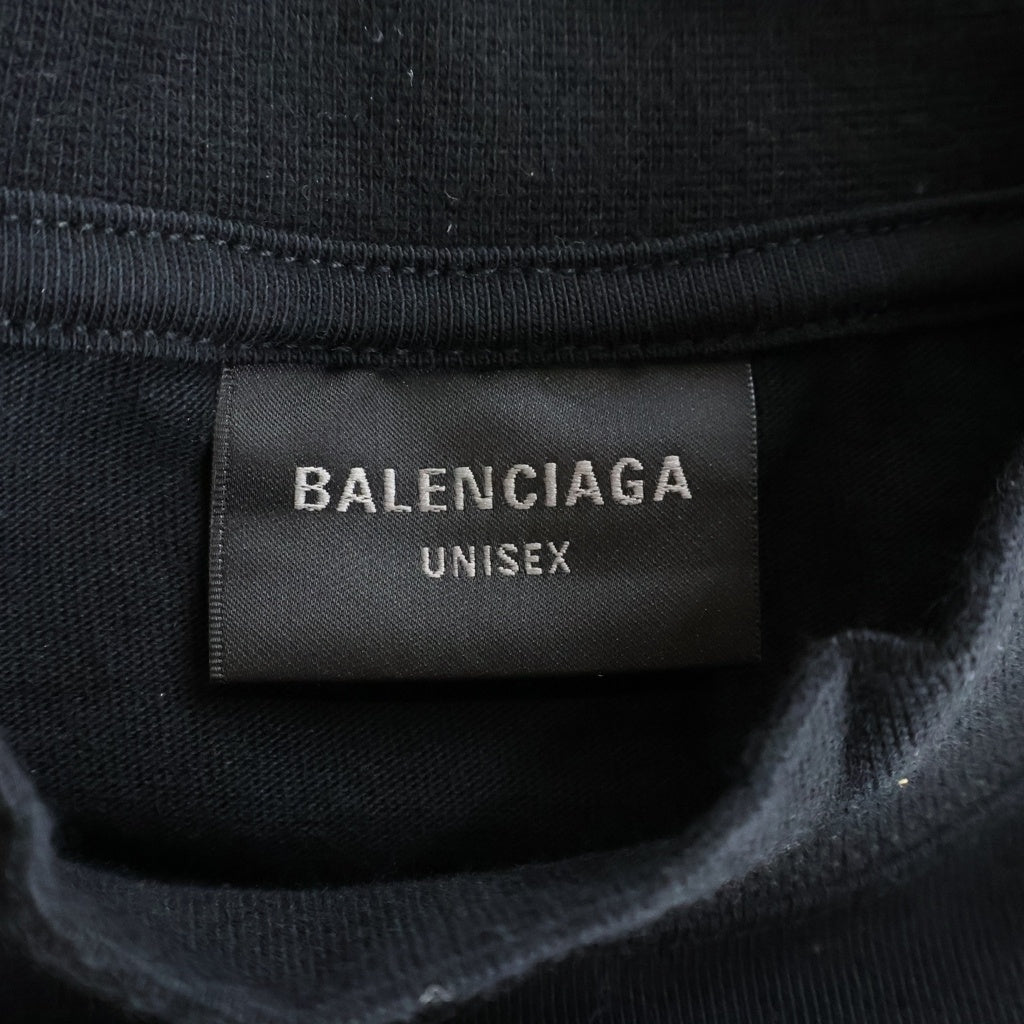 BALENCIAGA(バレンシアガ) Darkwave ダークウェーブ メタルロゴプリント 半袖Tシャツカットソー ブラック 739028 TPVN5