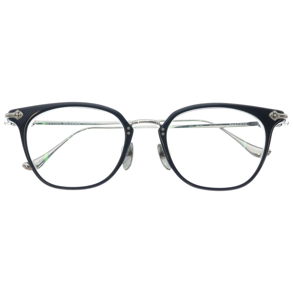CHROME HEARTS(クロムハーツ) SHAGASS シャガス CHクロス ダイヤ入り ウェリントン アイウェア 眼鏡 ブラック/シルバー