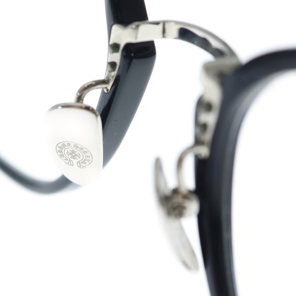 CHROME HEARTS(クロムハーツ) SHAGASS シャガス CHクロス ダイヤ入り ウェリントン アイウェア 眼鏡 ブラック/シルバー
