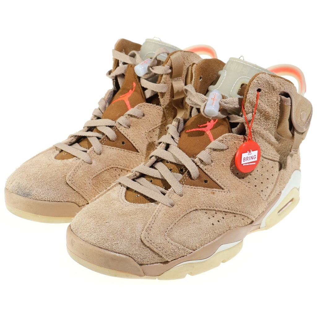 NIKE(ナイキ) TRAVIS SCOTT AIR JORDAN6 RETRO SP トラヴィススコット エアジョーダン6 ハイカットスニーカー ブラウン US8.5/26.5cm DH0690-200