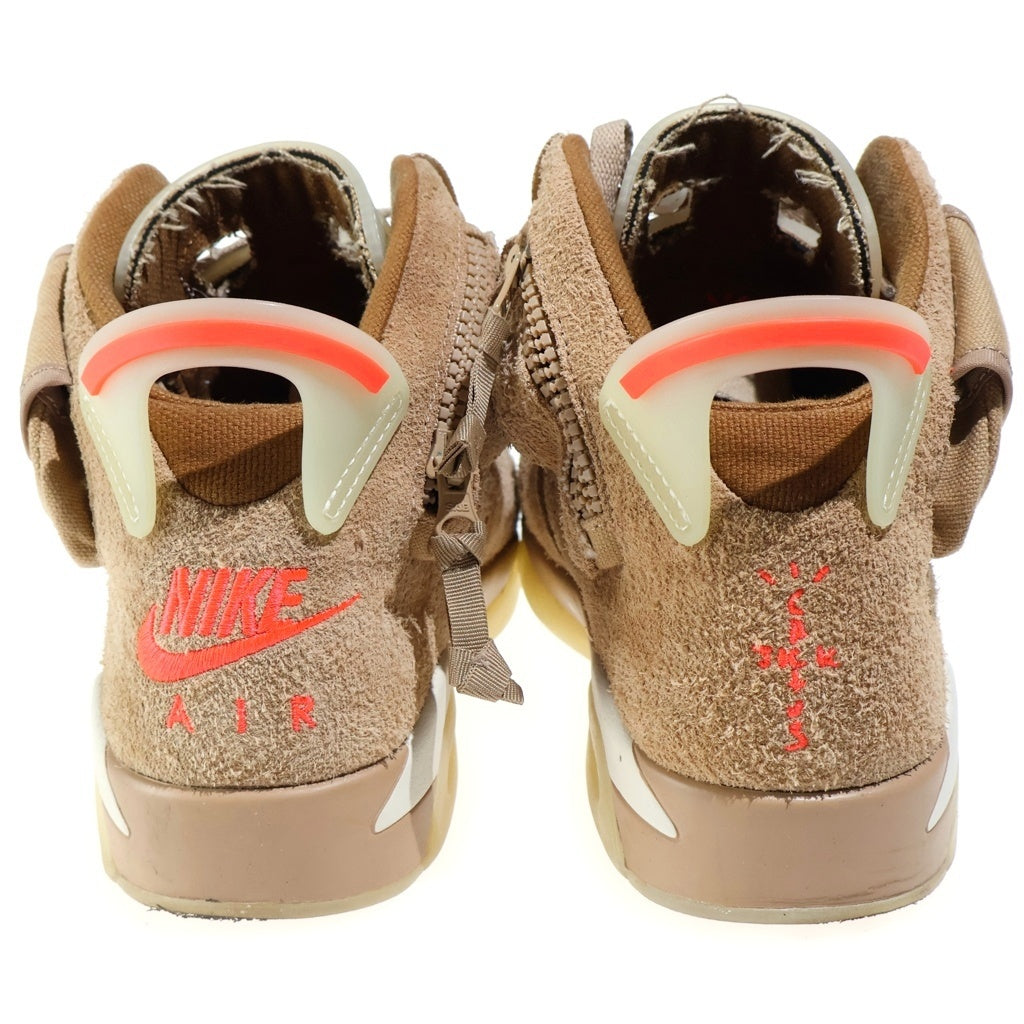NIKE(ナイキ) TRAVIS SCOTT AIR JORDAN6 RETRO SP トラヴィススコット エアジョーダン6 ハイカットスニーカー ブラウン US8.5/26.5cm DH0690-200