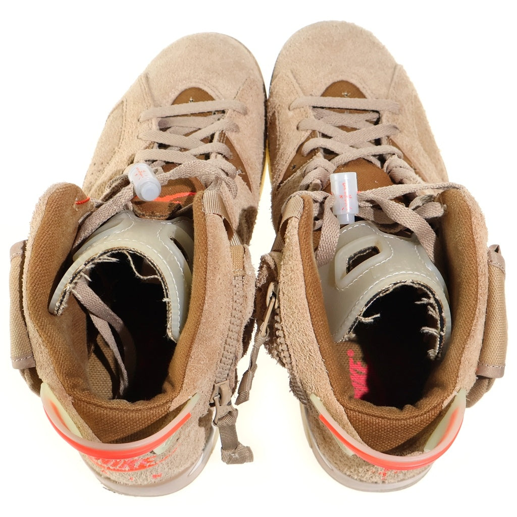 NIKE(ナイキ) TRAVIS SCOTT AIR JORDAN6 RETRO SP トラヴィススコット エアジョーダン6 ハイカットスニーカー ブラウン US8.5/26.5cm DH0690-200