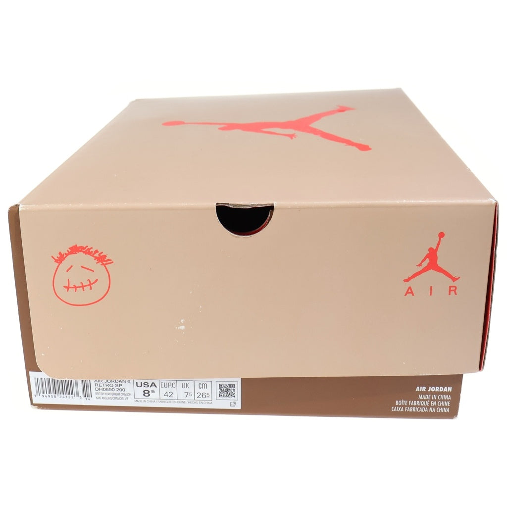 NIKE(ナイキ) TRAVIS SCOTT AIR JORDAN6 RETRO SP トラヴィススコット エアジョーダン6 ハイカットスニーカー ブラウン US8.5/26.5cm DH0690-200