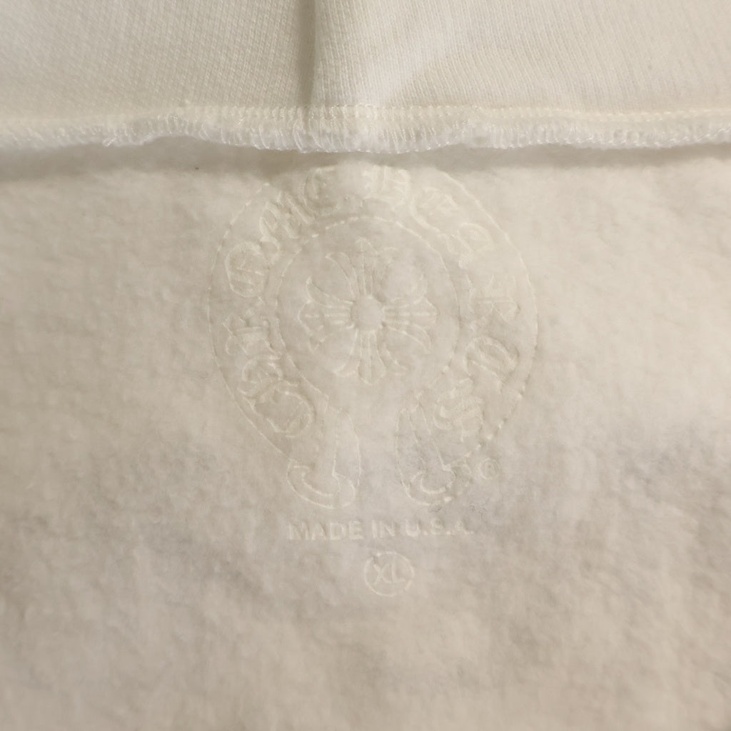 CHROME HEARTS(クロムハーツ) SWTSHRT HD ZIP バッグアーチロゴプリント ジップアップパーカー ホワイト ー