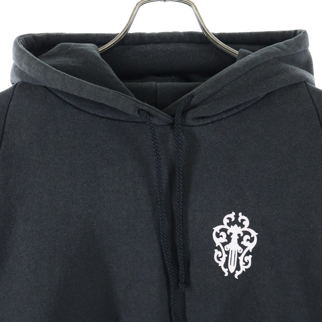 CHROME HEARTS(クロムハーツ) OLD VINE DAGGER SWTSHRT HD オールド 裏地サーマル CHアーム ヴァインダガープリントフーディ スウェットパーカー ブラック