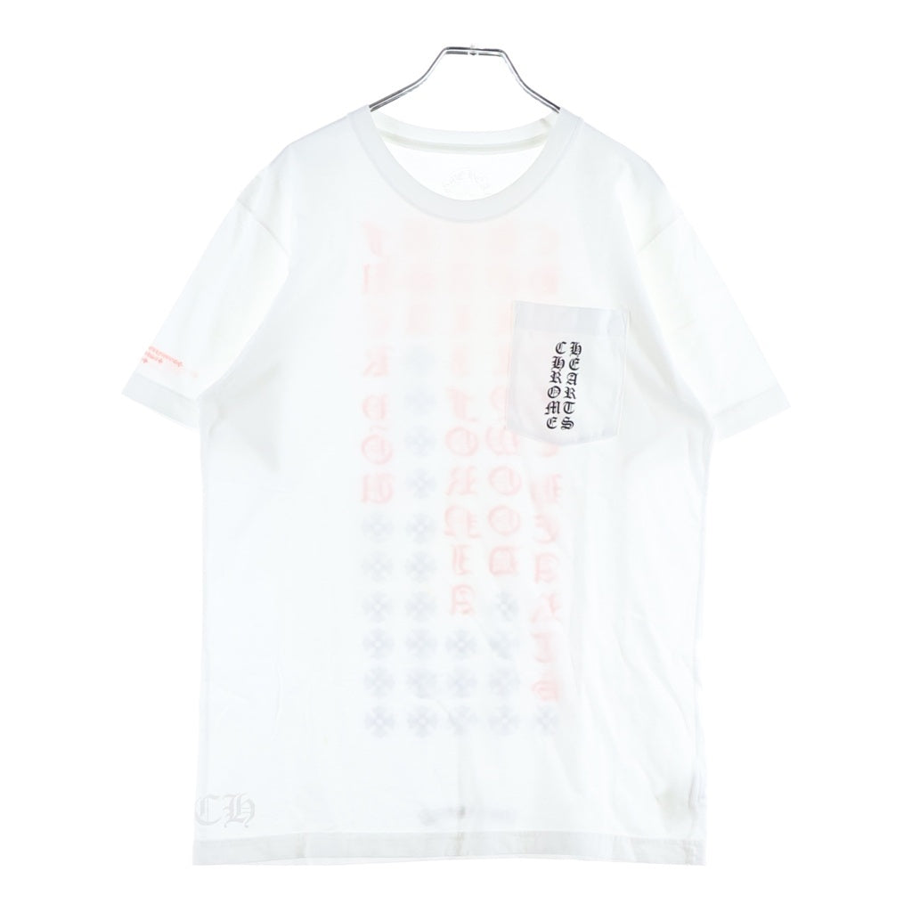 CHROME HEARTS(クロムハーツ) BACK LETTERING LOGO S/S TEE レタリングプリント半袖Tシャツ ホワイト/ピンク