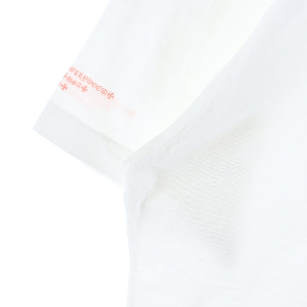 CHROME HEARTS(クロムハーツ) BACK LETTERING LOGO S/S TEE レタリングプリント半袖Tシャツ ホワイト/ピンク