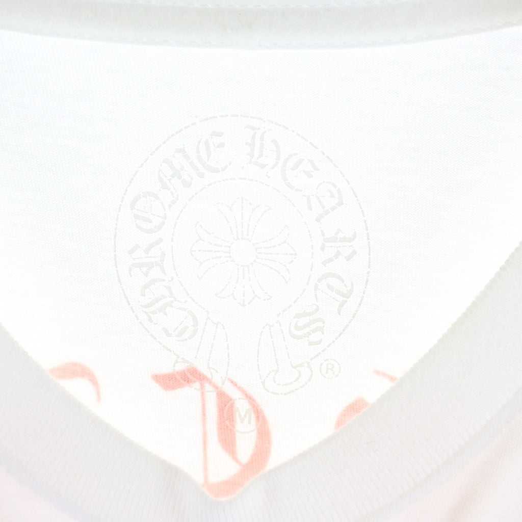 CHROME HEARTS(クロムハーツ) BACK LETTERING LOGO S/S TEE レタリングプリント半袖Tシャツ ホワイト/ピンク