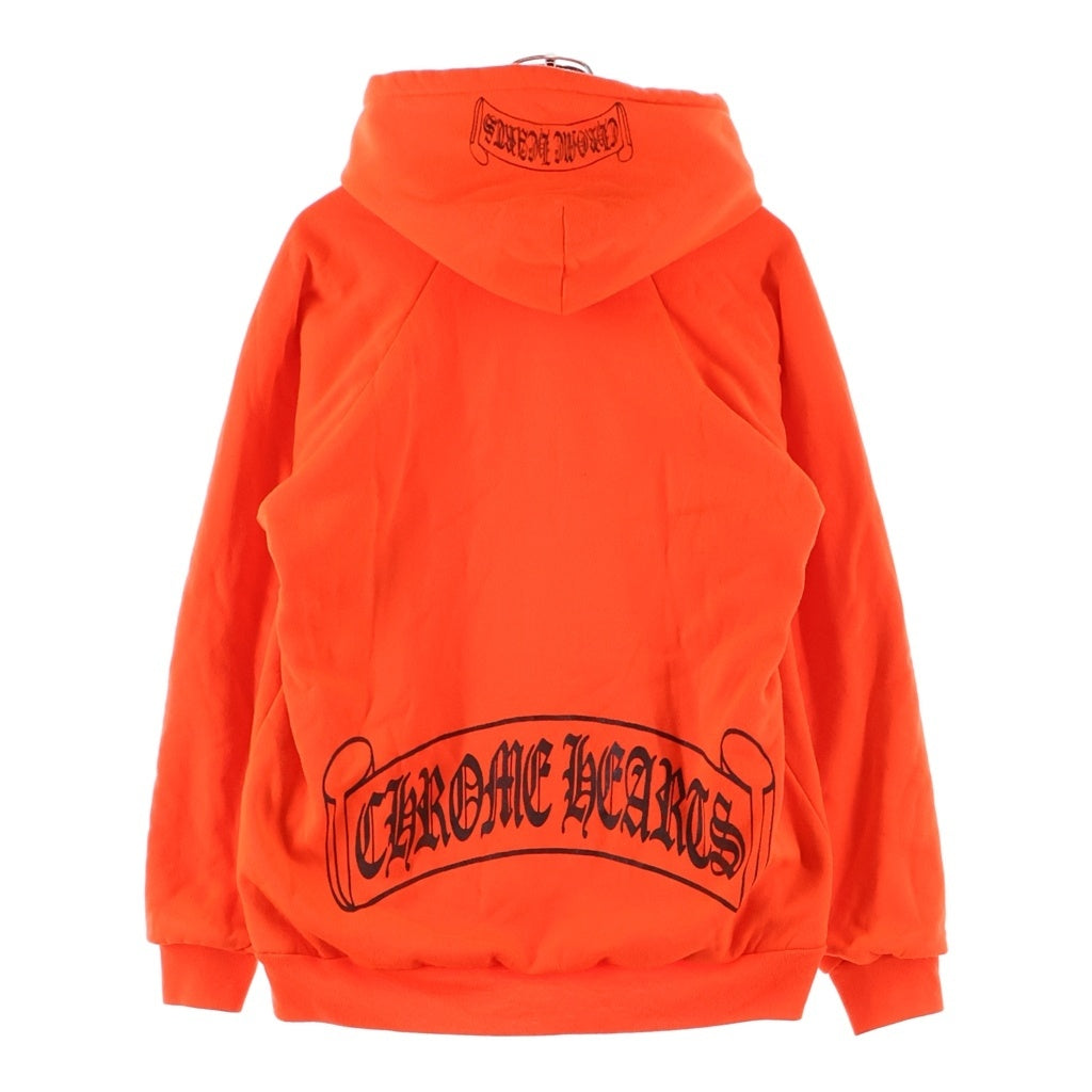CHROME HEARTS(クロムハーツ) OLD BACK SCRL SWTSHRT HD オールド 裏地サーマル バックスクロールプリントフーディ スウェットパーカー オレンジ/ブラック