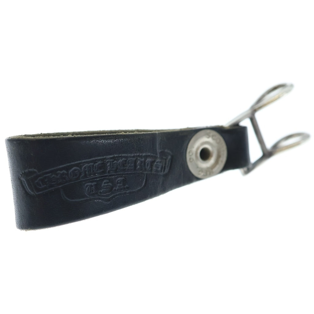 CHROME HEARTS(クロムハーツ) BELT LOOP クロスボールボタンレザーベルトループ シルバー/ブラック BCA397