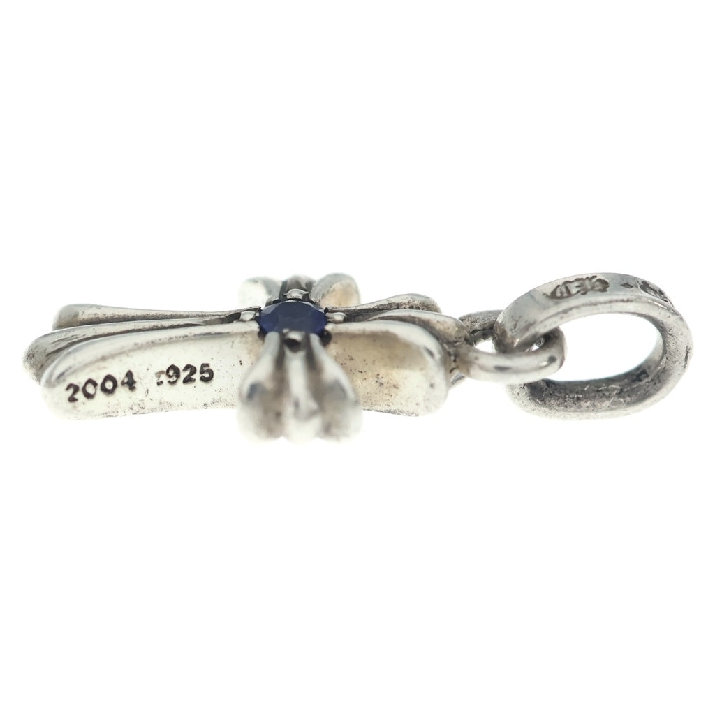 CHROME HEARTS(クロムハーツ) CRS BBYFAT SAP ベイビーファットクロス 両面1サファイヤ ペンダントトップ シルバー