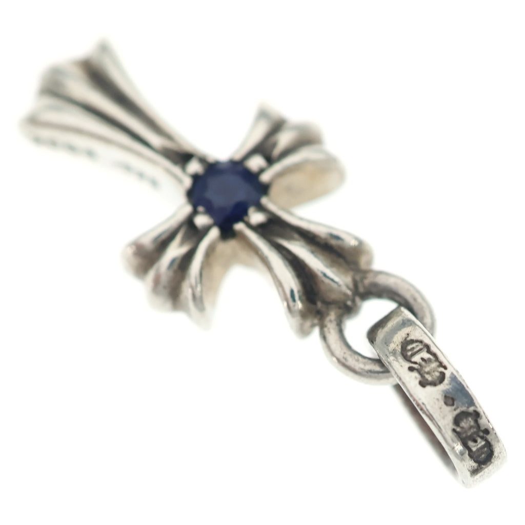 CHROME HEARTS(クロムハーツ) CRS BBYFAT SAP ベイビーファットクロス 両面1サファイヤ ペンダントトップ シルバー