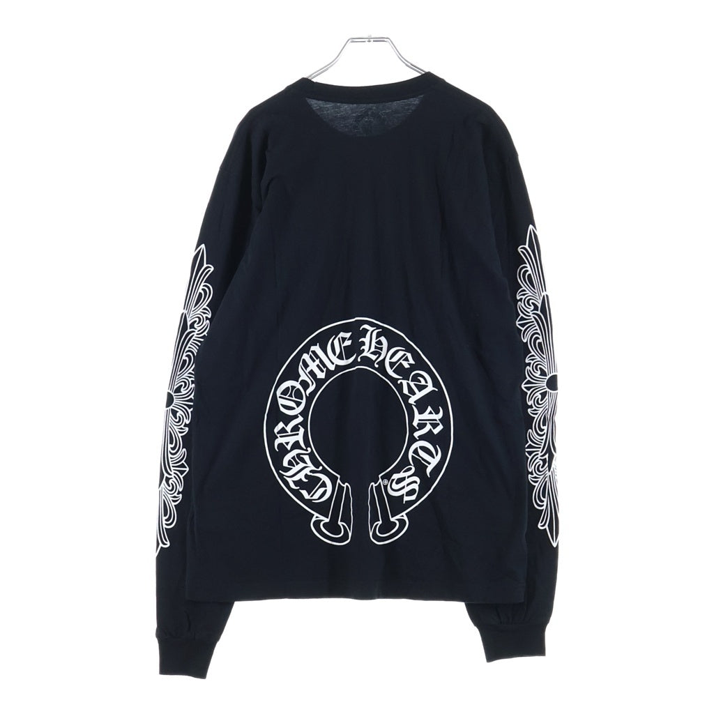 CHROME HEARTS(クロムハーツ) DBL FLRL L/S TEE ダブルフローラルプリント長袖Tシャツ ブラック