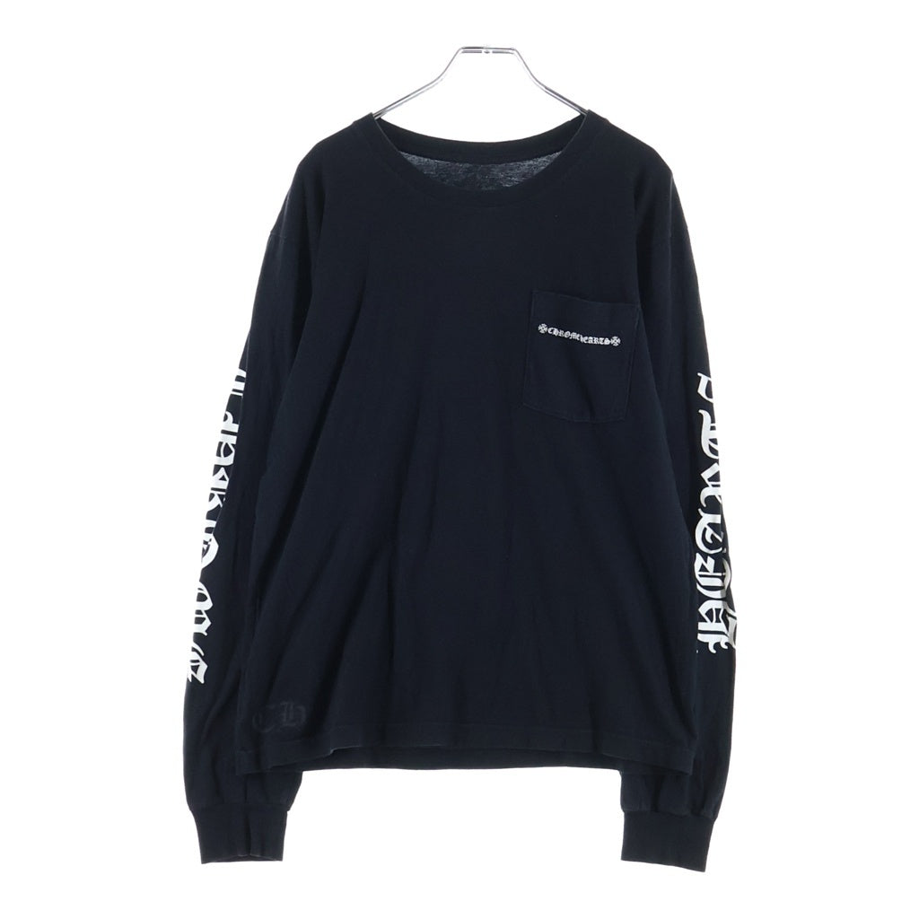 CHROME HEARTS(クロムハーツ) Cemetery Cross Tire Track L/S Tee バックセメタリークロス タイヤトラックプリント長袖Tシャツ ブラック