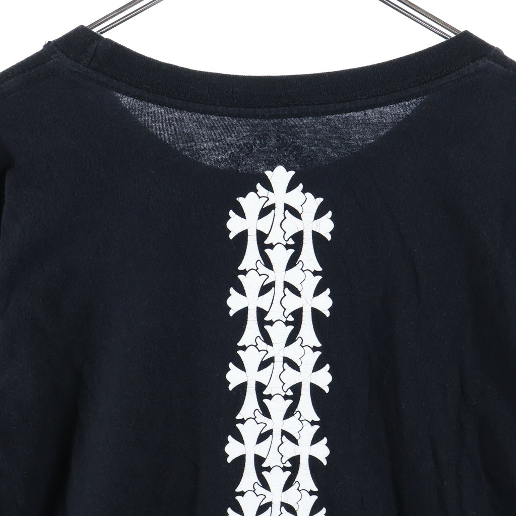 CHROME HEARTS(クロムハーツ) Cemetery Cross Tire Track L/S Tee バックセメタリークロス タイヤトラックプリント長袖Tシャツ ブラック