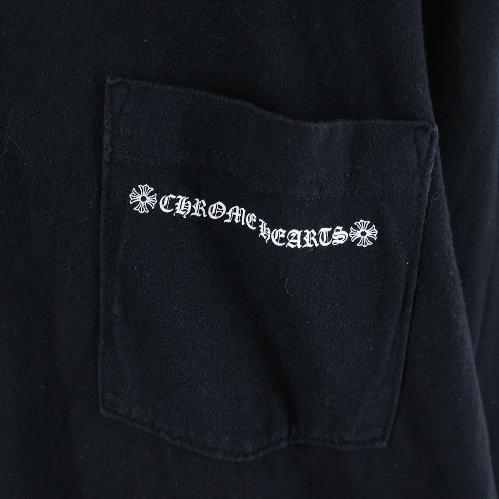 CHROME HEARTS(クロムハーツ) Cemetery Cross Tire Track L/S Tee バックセメタリークロス タイヤトラックプリント長袖Tシャツ ブラック