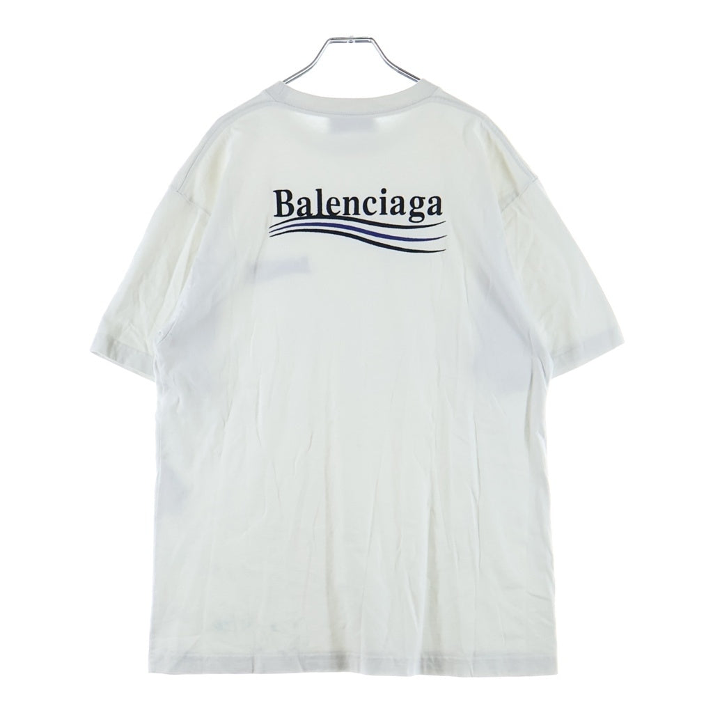 BALENCIAGA(バレンシアガ) POLITICAL CAMPAIGN ポリティカルキャンペーンロゴ 半袖Tシャツカットソー ホワイト 641655