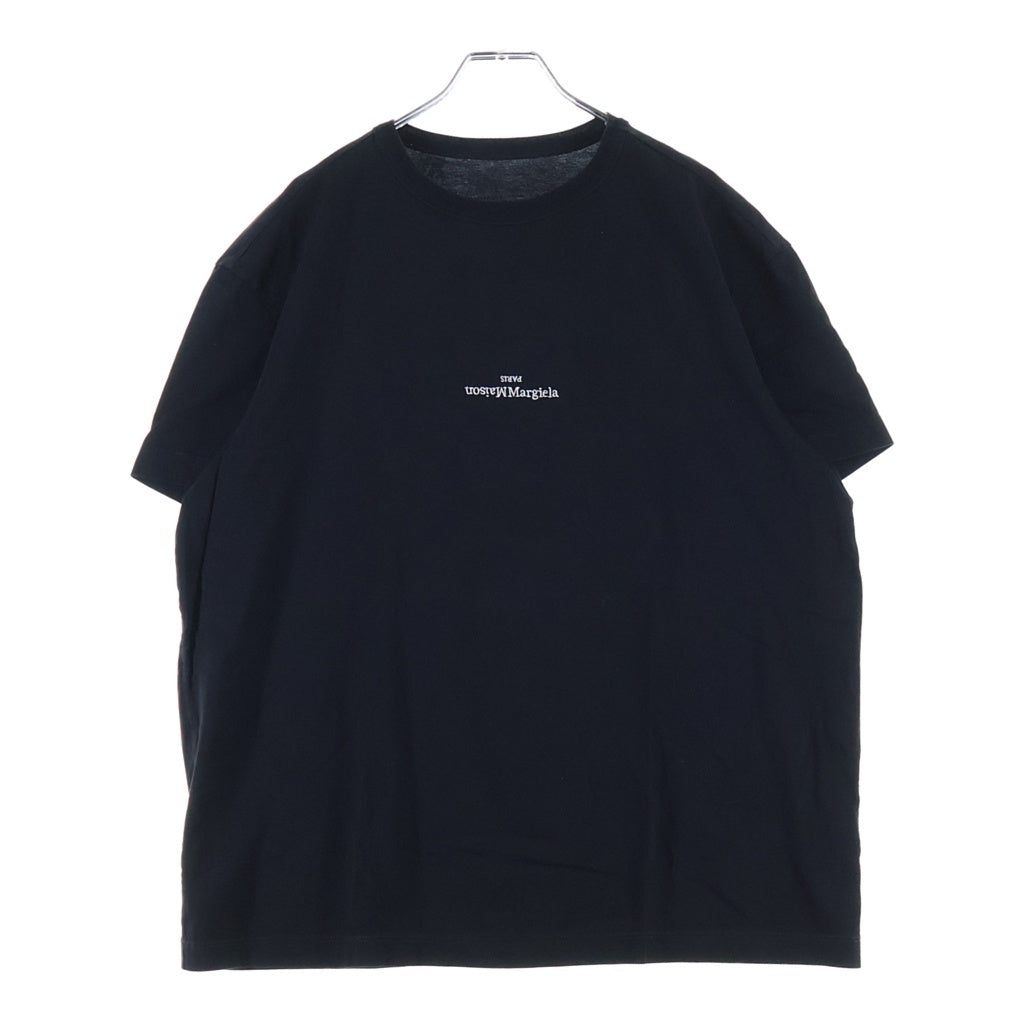 Maison Margiela(メゾンマルジェラ) 反転ロゴ プリントクルーネック半袖Tシャツカットソー ブラック S30GC0701