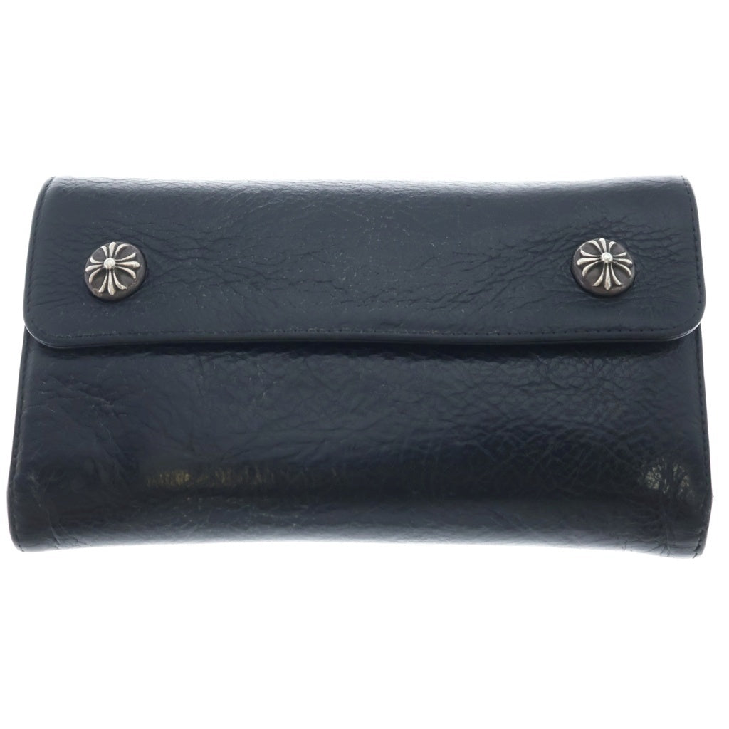 CHROME HEARTS(クロムハーツ) WAVE ウェーブ レザーウォレット 財布 ブラックBCA375