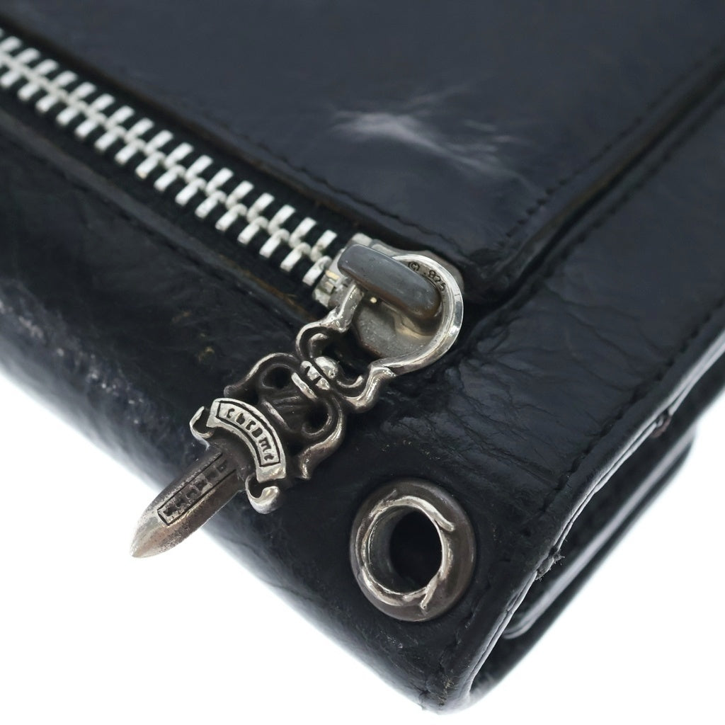 CHROME HEARTS(クロムハーツ) WAVE ウェーブ レザーウォレット 財布 ブラックBCA375