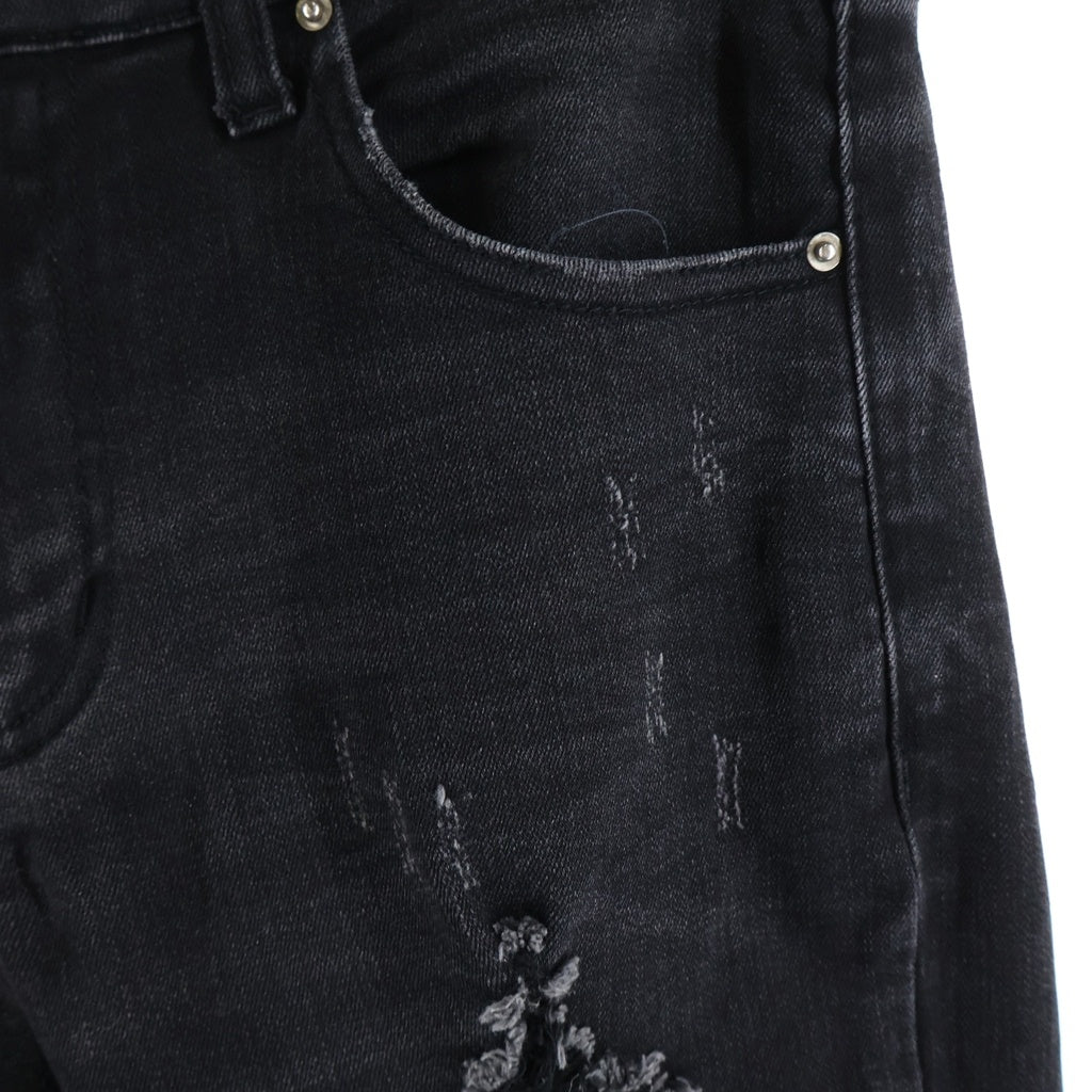 AMIRI(アミリ) Crush Skinny Jeans ダメージ加工 デストロイスキニージーンズ デニムパンツ ブラック