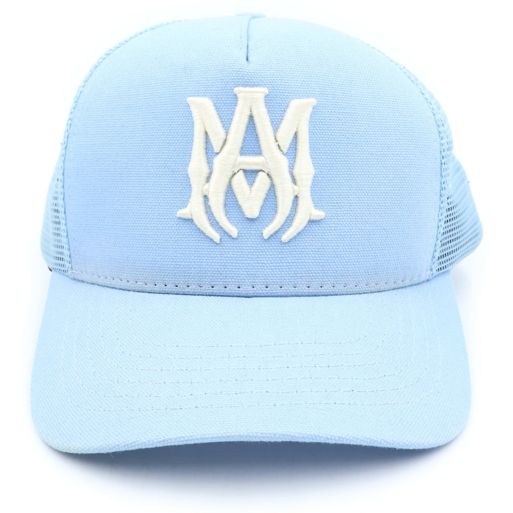 AMIRI(アミリ) 23SS MA TRUCKER ロゴ刺繍メッシュキャップ ライトブルー SRSSS23MAH002SMRCMS0