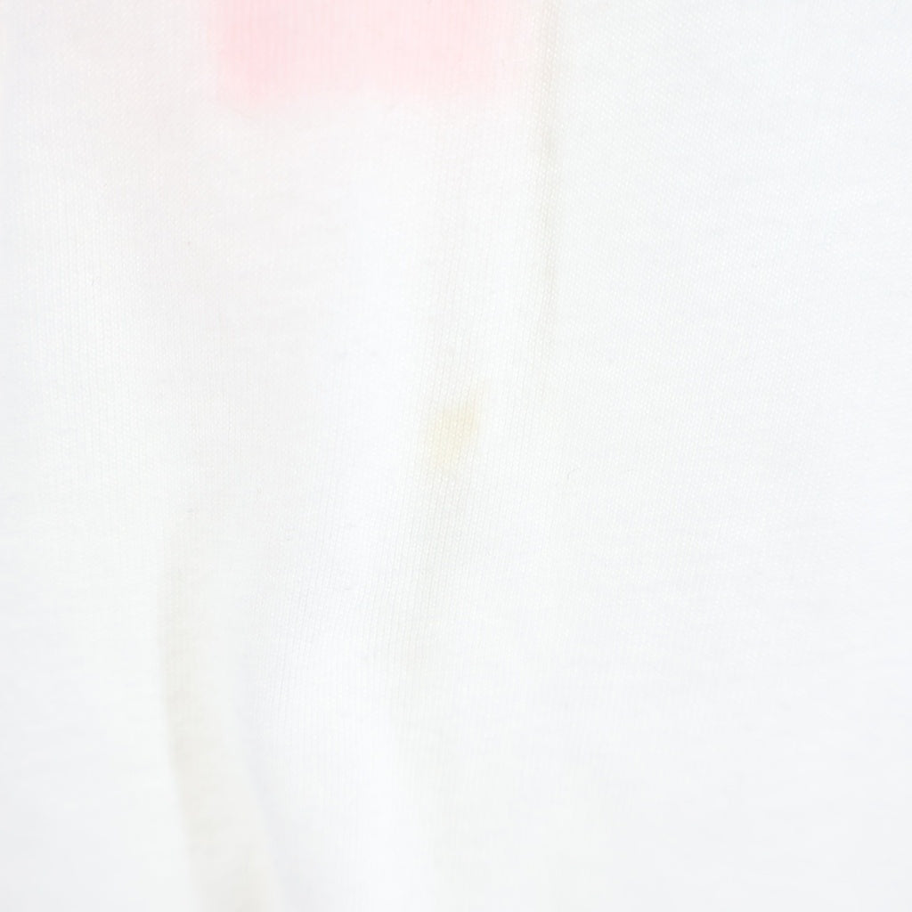 CHROME HEARTS(クロムハーツ) Neon Pink Stripe Logo S/S Tee ストライプロゴプリント 半袖Tシャツカットソー ホワイト/ピンク