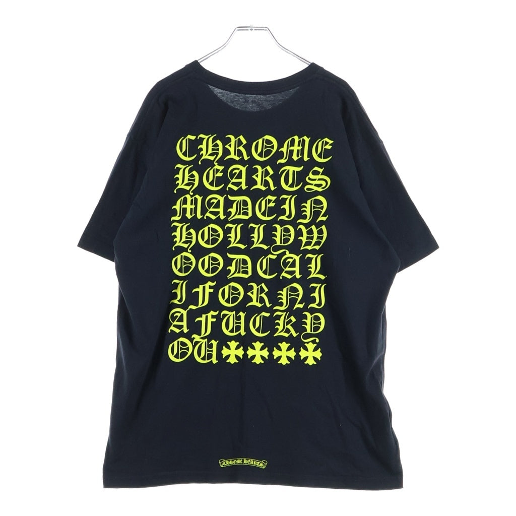 CHROME HEARTS(クロムハーツ) VERTICAL LOGO S/S Tee バーティカルロゴプリント 半袖Tシャツカットソー ブラック