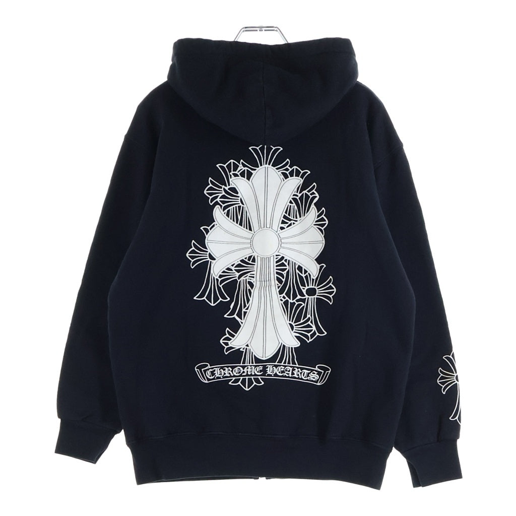 CHROME HEARTS(クロムハーツ) Cemetery Cross SWTSHRT HD ZIP セメタリークロスプリント ジップアップパーカー ブラック