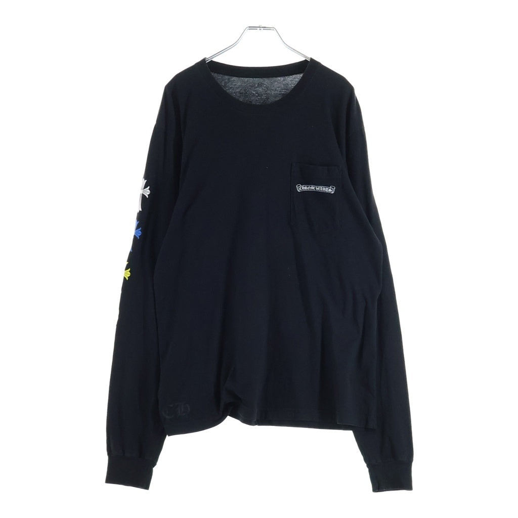 CHROME HEARTS(クロムハーツ) MLTCOL CEM CRS L/S Tee マルチカラー セメタリークロスプリント 長袖Tシャツ ブラック