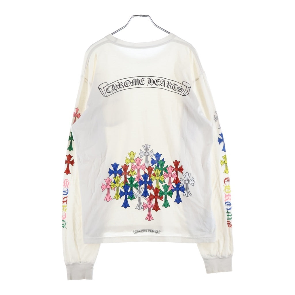 CHROME HEARTS(クロムハーツ) MLTCOL CEM CRS L/S Tee マルチカラー セメタリークロスプリント 長袖Tシャツ ホワイト