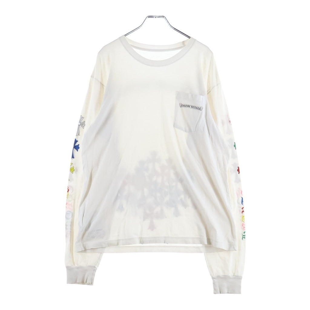 CHROME HEARTS(クロムハーツ) MLTCOL CEM CRS L/S Tee マルチカラー セメタリークロスプリント 長袖Tシャツ ホワイト