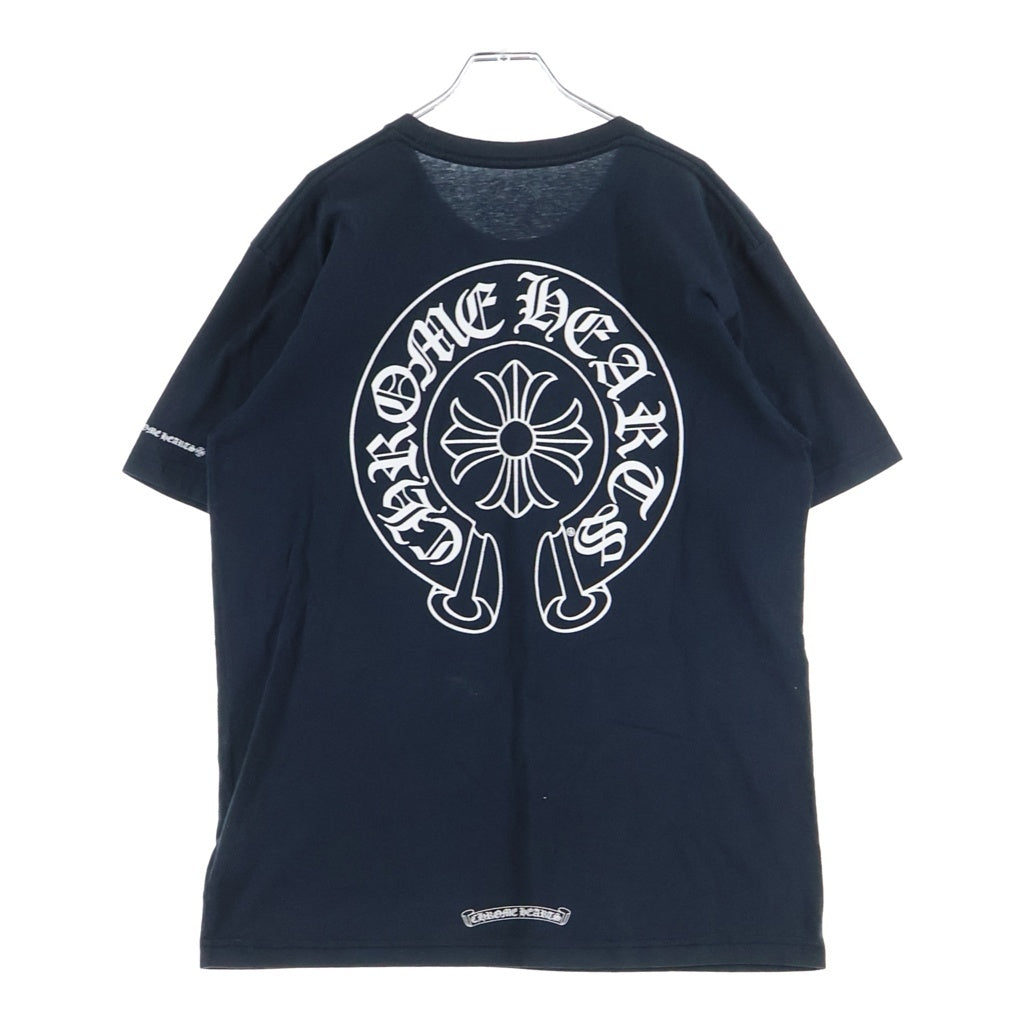 CHROME HEARTS(クロムハーツ) Horseshoe S/S Tee バックホースシュープリント 半袖Tシャツカットソー ブラック
