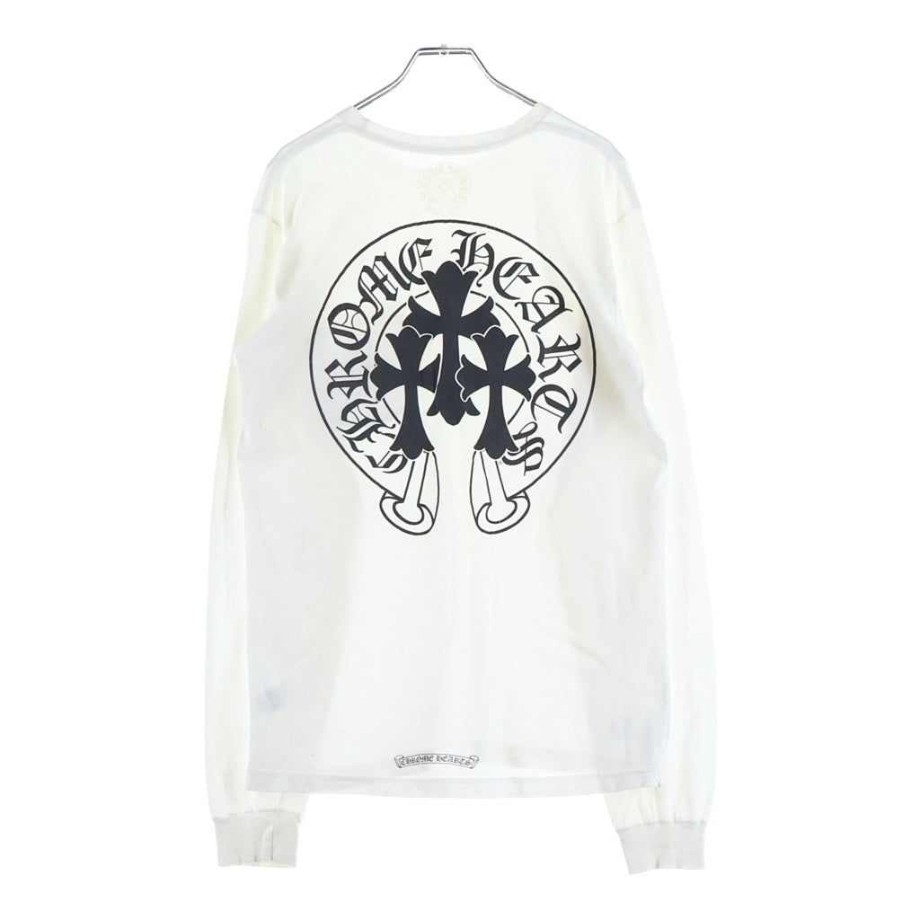 CHROME HEARTS(クロムハーツ) TRIPLE CROSS L/S Tee バックトリプルクロスプリント 長袖Tシャツカットソー ホワイト